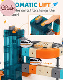 Kids' Electric Train Playset with 2 USB Rechargeable Trains and 3D Tracks for Ages 3-8 Magic Cars 1