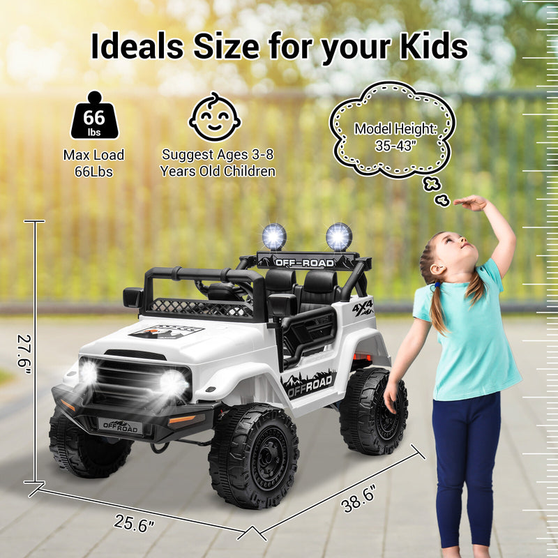 12V Electric 2-Seater Kids Ride-On Jeep Truck with Remote Control Magic Cars 4