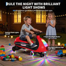 12V Electric Wiggle Ride-On Car for Kids Ages 3-8 with LED Lights and Bluetooth Music Magic Cars 3