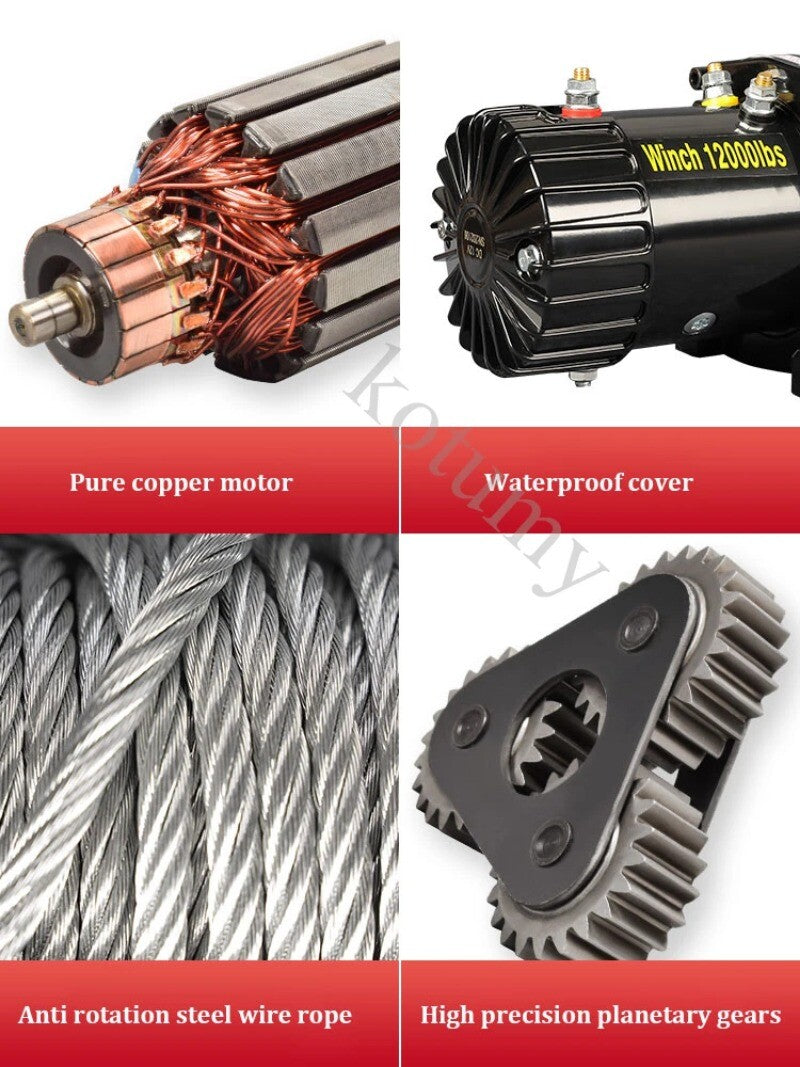 12V 24V Electric Car Winch Small Self-Rescue Crane Hoist Magic Cars 2