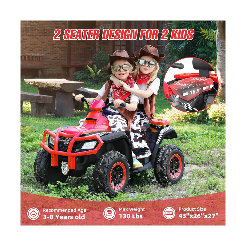 2-Seater Kids Electric ATV 12V 4-Wheeler with 10AH Battery Magic Cars 3