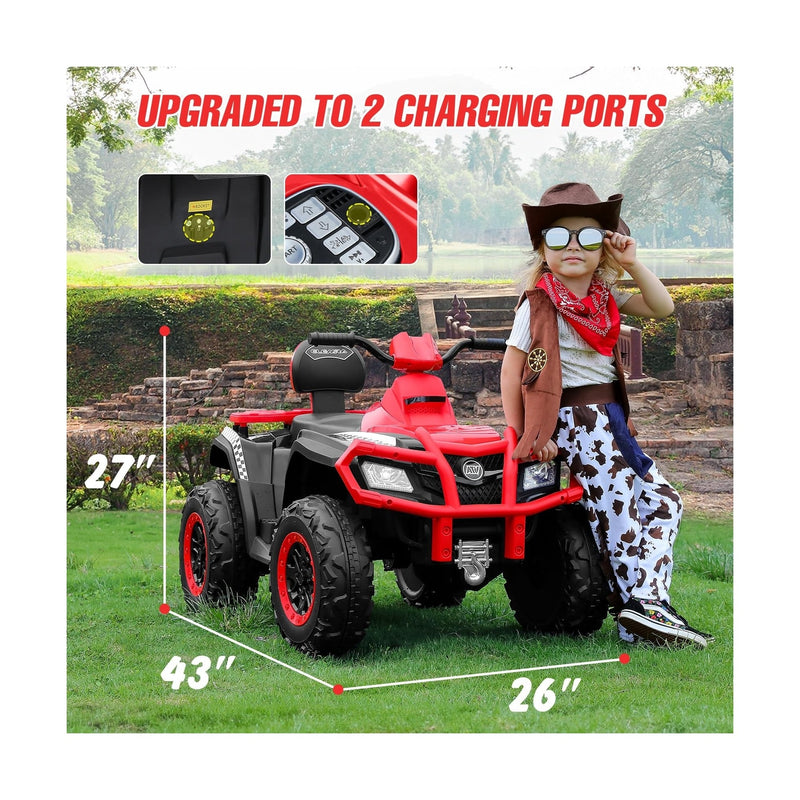 2-Seater Kids Electric ATV 12V 4-Wheeler with 10AH Battery Magic Cars 5