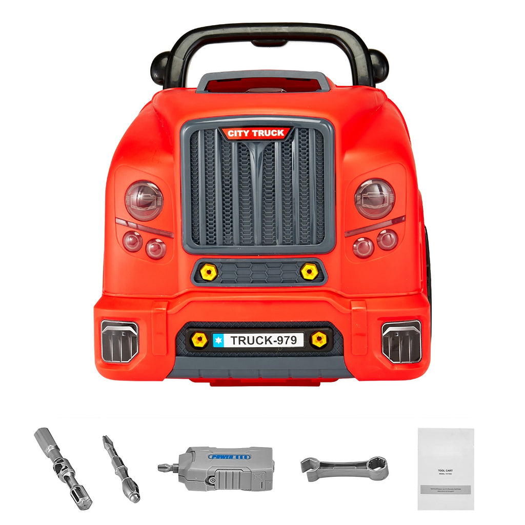 Mechanic Toy Engine Toy Kids Mechanic Car Repair Set with Removable Parts Red