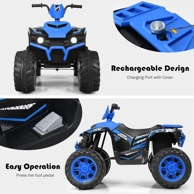 Kids Electric ATV with LED Lights and Music, Ride-On Toy for Birthday Gifts Magic Cars 4