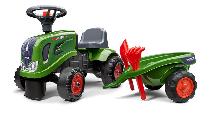 Baby Ride-On Fendt Tractor with Trailer, Rake, and Shovel Toy Set Magic Cars 0