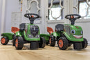 Baby Ride-On Fendt Tractor with Trailer, Rake, and Shovel Toy Set Magic Cars 2