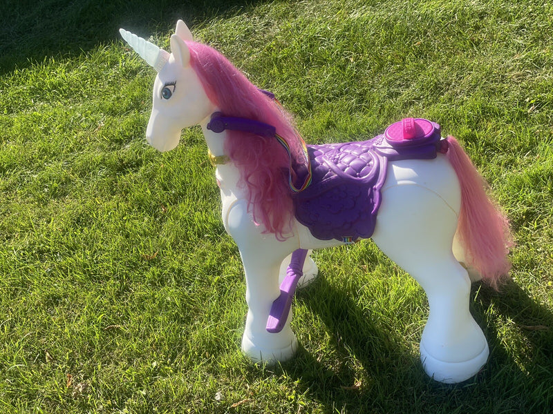 Electric 12-Volt Ride-On Unicorn Toy for Kids Magic Cars 11
