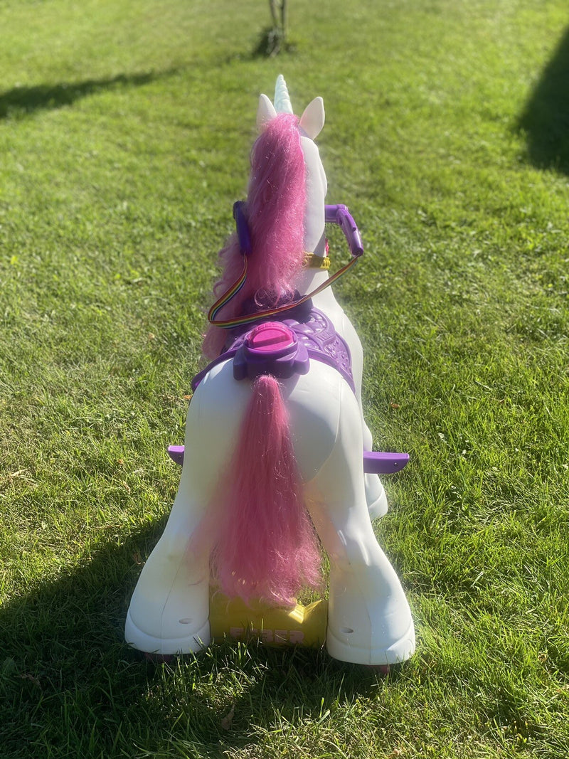 Electric 12-Volt Ride-On Unicorn Toy for Kids Magic Cars 9