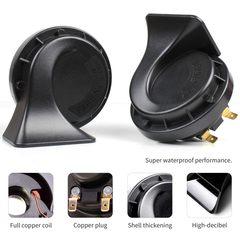 12V Electric Dual-Tone Loud Waterproof Snail Car Horn Magic Cars 3