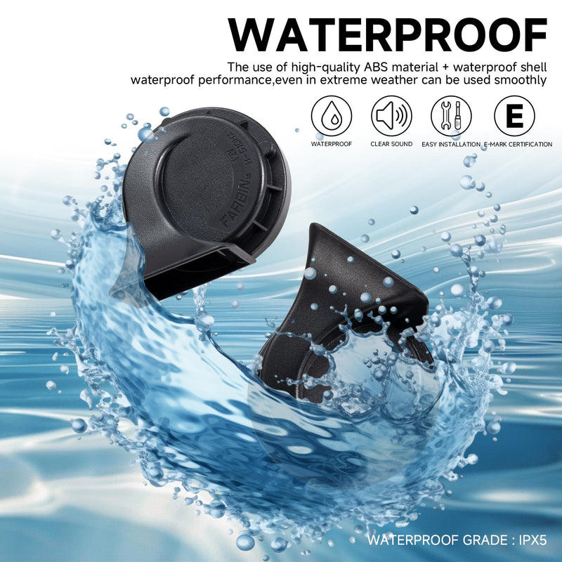 12V Electric Dual-Tone Loud Waterproof Snail Car Horn Magic Cars 6