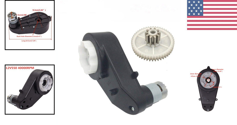 High-Speed 40000 RPM 12V Motor and Gearbox for Children's Electric Ride-On Toys Magic Cars 1