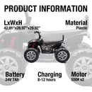 24V Electric 2-Passenger Kids ATV with Remote Control and Knee Pads