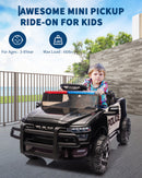 12V Electric Ride-On RAM Pickup Truck for Kids with Remote Control and 3 Speed Settings