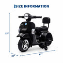Kids 6V Electric 4-Wheel Ride-On Scooter with Headlight and Backrest