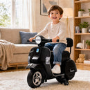 Kids 6V Electric 4-Wheel Ride-On Scooter with Headlight and Backrest