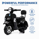 Kids 6V Electric 4-Wheel Ride-On Scooter with Headlight and Backrest
