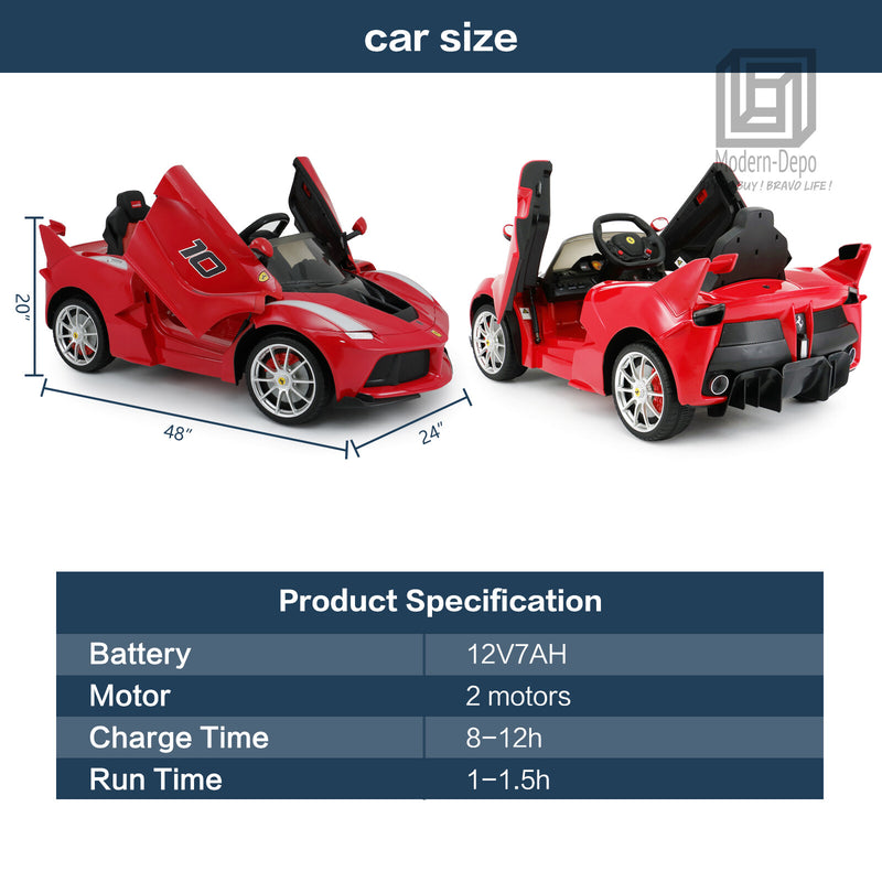 12V Ride-On Sports Car Toy with Remote Control for Kids and Toddlers Magic Cars 7