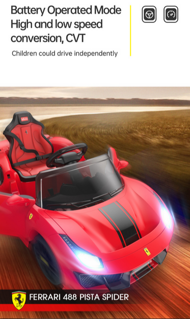 Ferrari Ride On Electric Car For Children W/Magic Cars® Wireless Parental Control