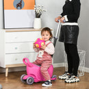 Convertible Pink Kids Ride-On Car Scooter Walker with Storage Compartment