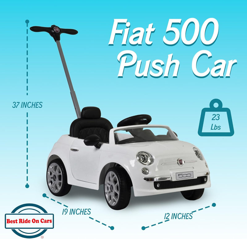 Fiat 500 Ride-On Push Toy Car Stroller for Toddlers Ages 1 to 3 Years Magic Cars 2