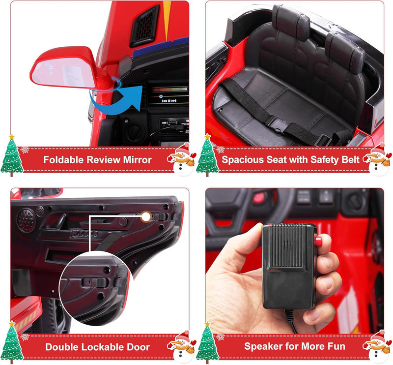 12V Ride-On Giant Fire Engine Truck Toy for Kids Magic Cars 2