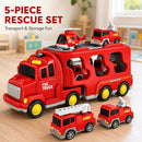 Push & Go Fire Rescue Vehicle Playset with Lights and Sounds Magic Cars 4