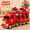 Push & Go Fire Rescue Vehicle Playset with Lights and Sounds Magic Cars 6
