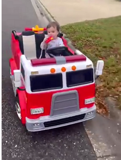 Fire Truck Ride On Toy 2 Seater Red W/Fire Hose Function PA System