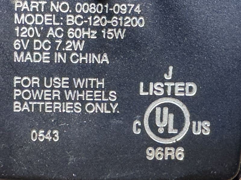 Fisher Price Power Wheels BC-120 6V 7.2W Battery Charger Magic Cars 4