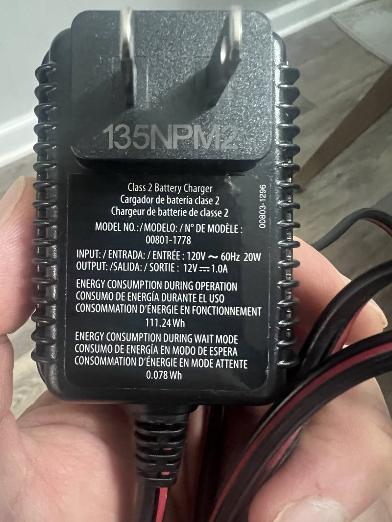 12V Power Wheels Battery Charger with 1.0 Amp Wall Plug Adapter Magic Cars 1