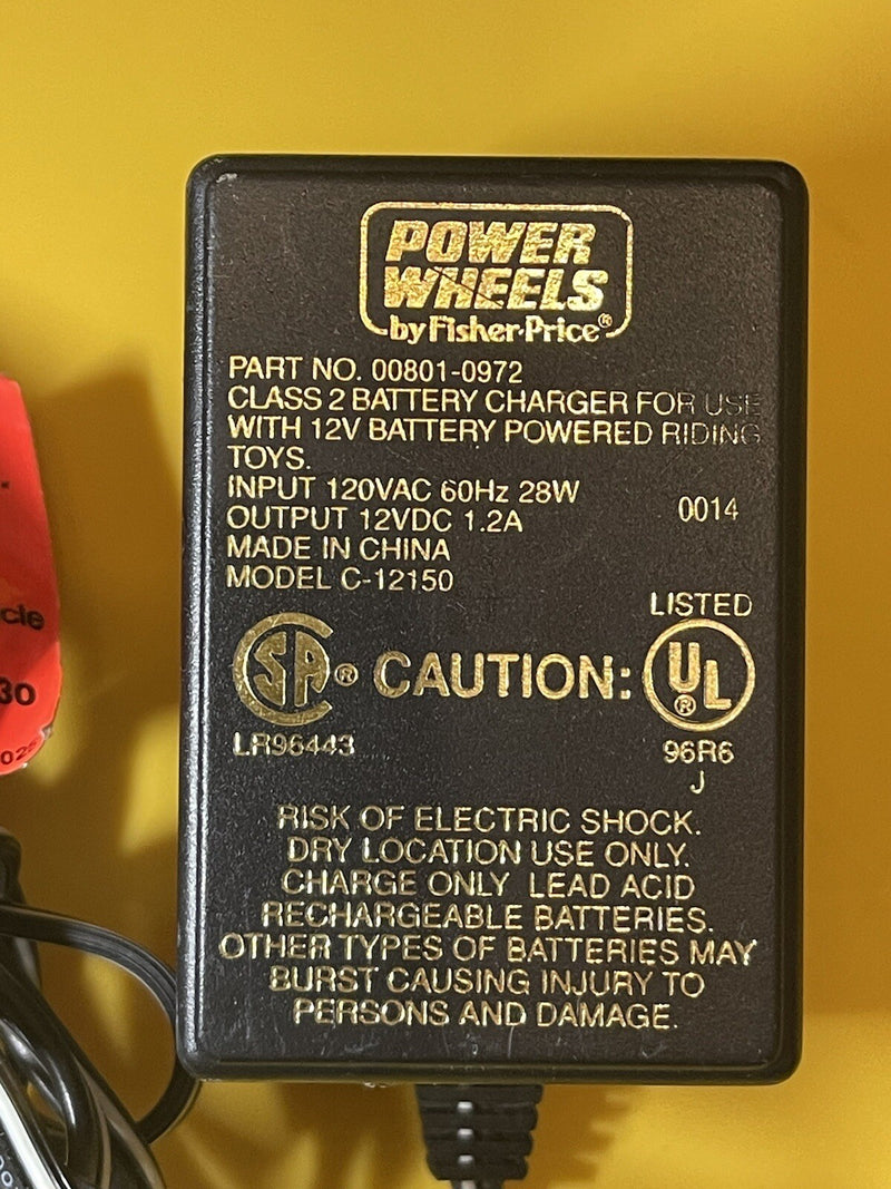 Class 2 12V Wall Charger for Power Wheels Ride-On Vehicle Model C-12150 Magic Cars 1