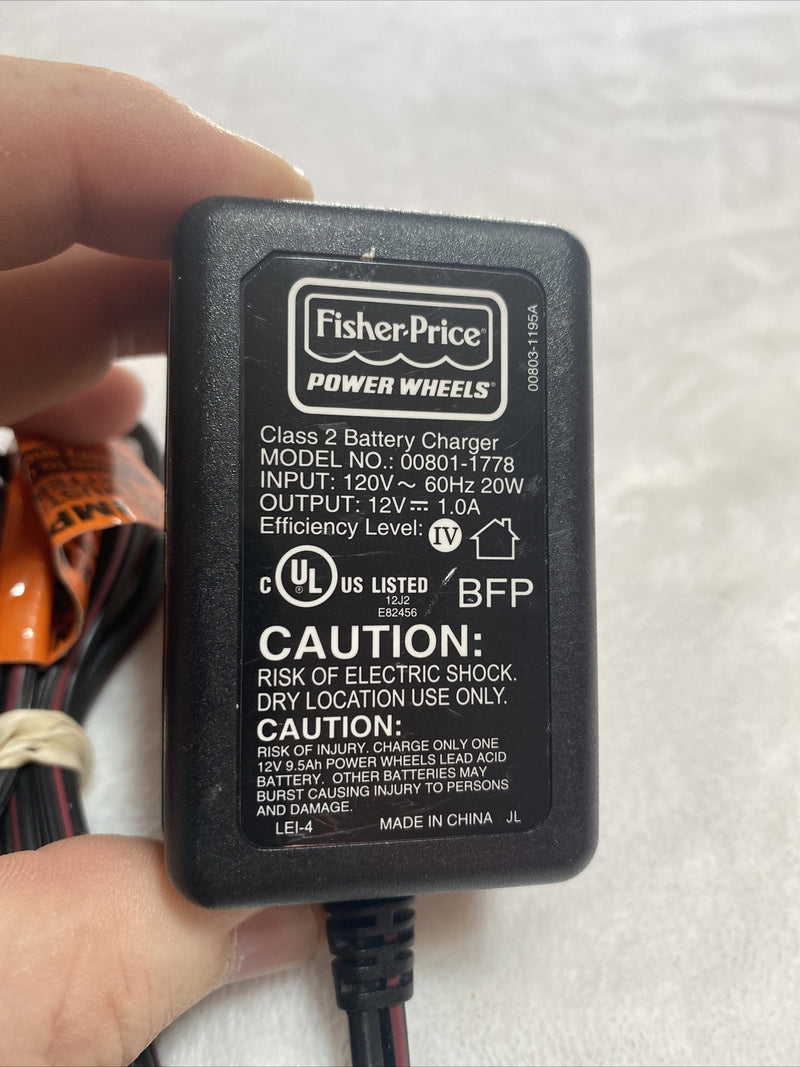 12V 1.0A Class 2 Battery Charger for Power Wheels Ride-On Vehicles Magic Cars 2