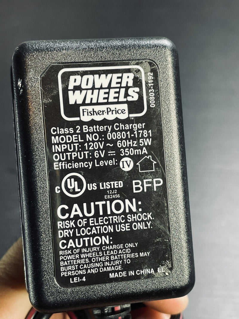 Fisher-Price Power Wheels 6V Battery Charger and AC Adapter for Model 00801/1781 Magic Cars 1