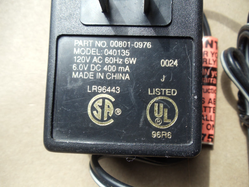 6V 400mA AC Power Adapter and Battery Charger for Electric Wheels Model 040135 Magic Cars 2