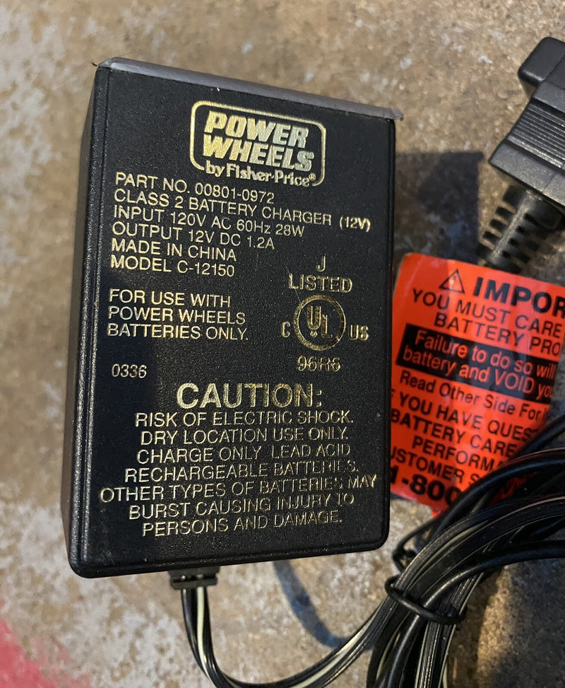 12 Volt Power Wheels Battery and Charger Genuine OEM 00801-0972 Magic Cars 1