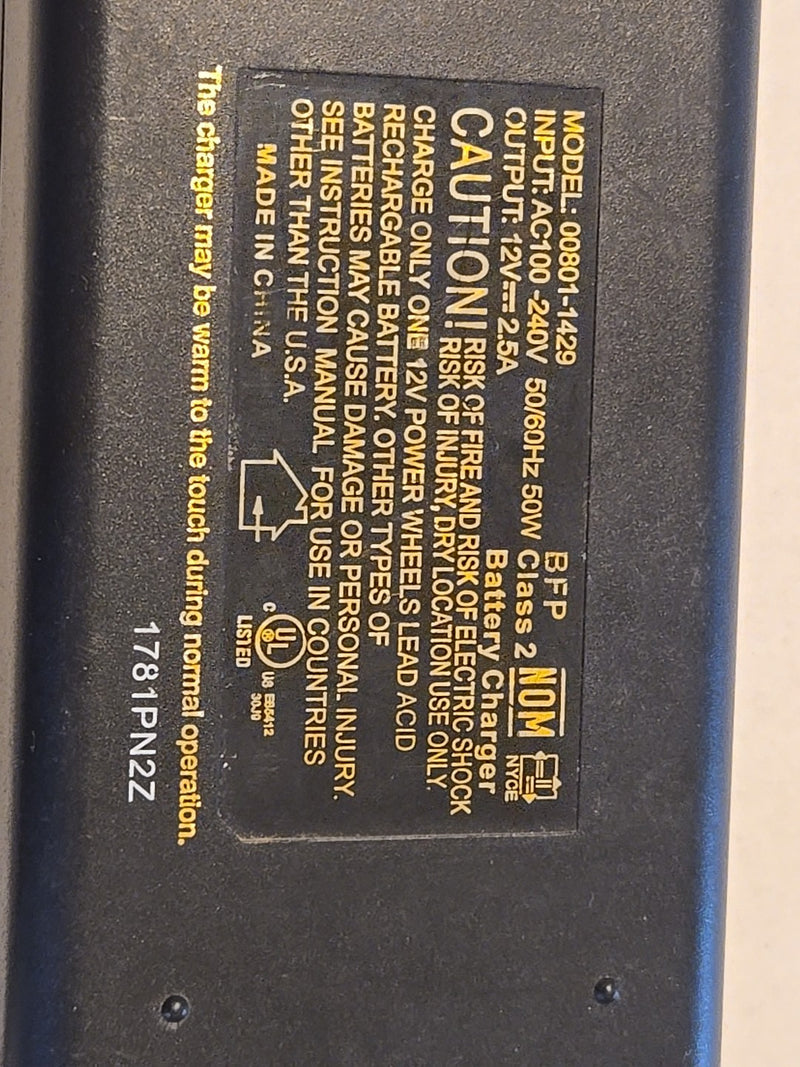 Fisher-Price Power Wheels 12V Quick Charge Battery Charger AC100-240V Magic Cars 4