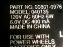 6-Volt Power Wheels Battery and Charger with Power Supply Model 00801-0976 040135 Magic Cars 2