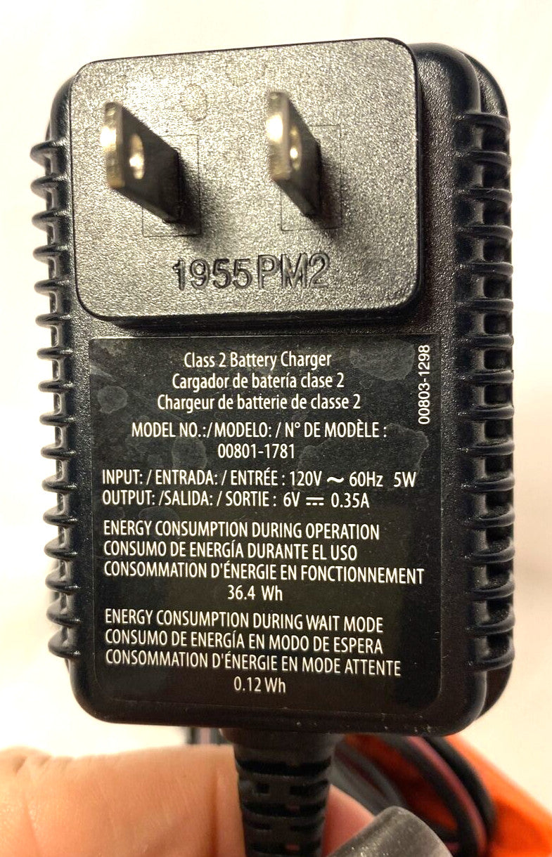 6 Volt Power Wheels Class 2 Battery Charger Model 00801-1781 Magic Cars 2