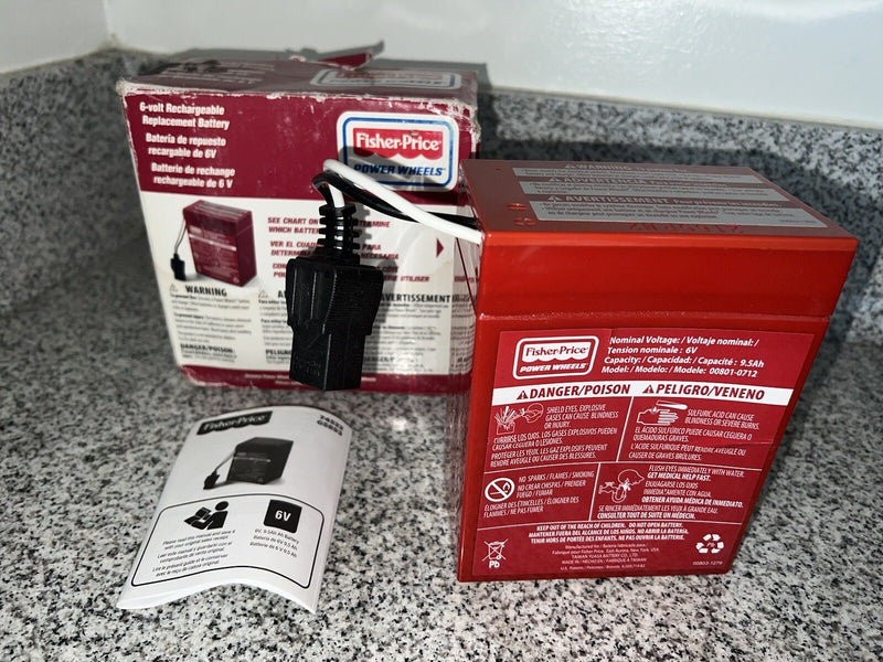 6 Volt Rechargeable Red Battery for Power Wheels Ride-On Toys Magic Cars 1