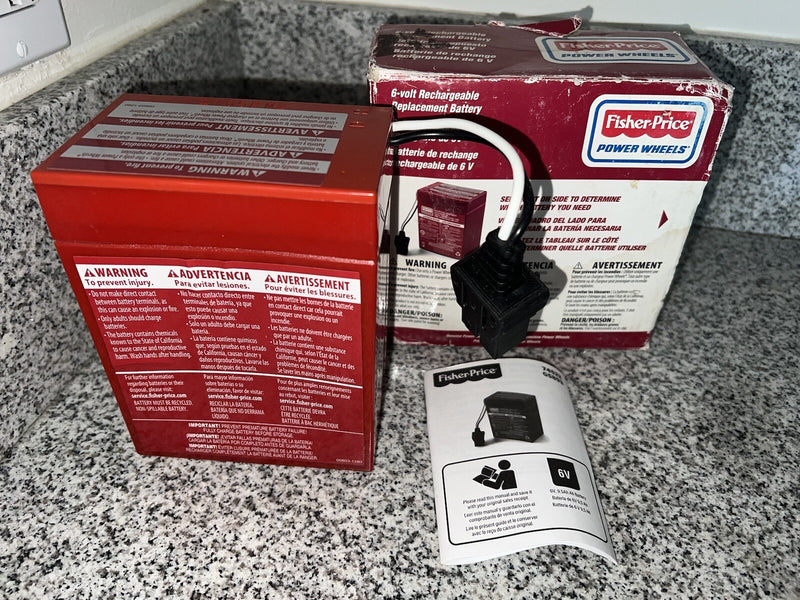 6 Volt Rechargeable Red Battery for Power Wheels Ride-On Toys Magic Cars 2