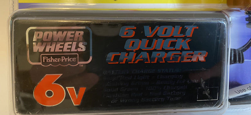 6 Volt Power Wheels Battery and Charger with Indicator Light, Quick Charge Magic Cars 2