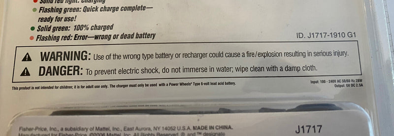 6 Volt Power Wheels Battery and Charger with Indicator Light, Quick Charge Magic Cars 5
