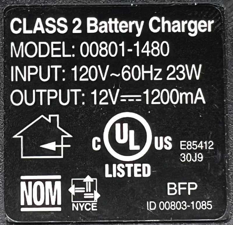 Fisher Price Power Wheels Class 2 Battery Charger Model 00801-1480 Magic Cars 3