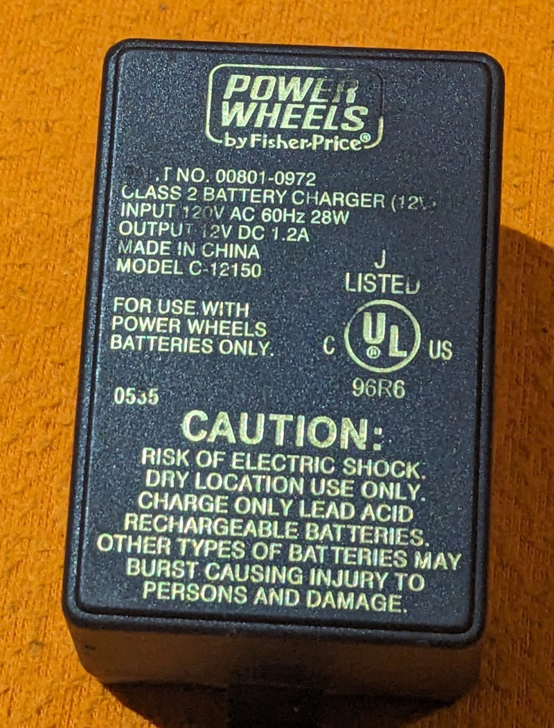 Power Wheels Model C-12150 12 Volt DC Battery Charger Magic Cars 2
