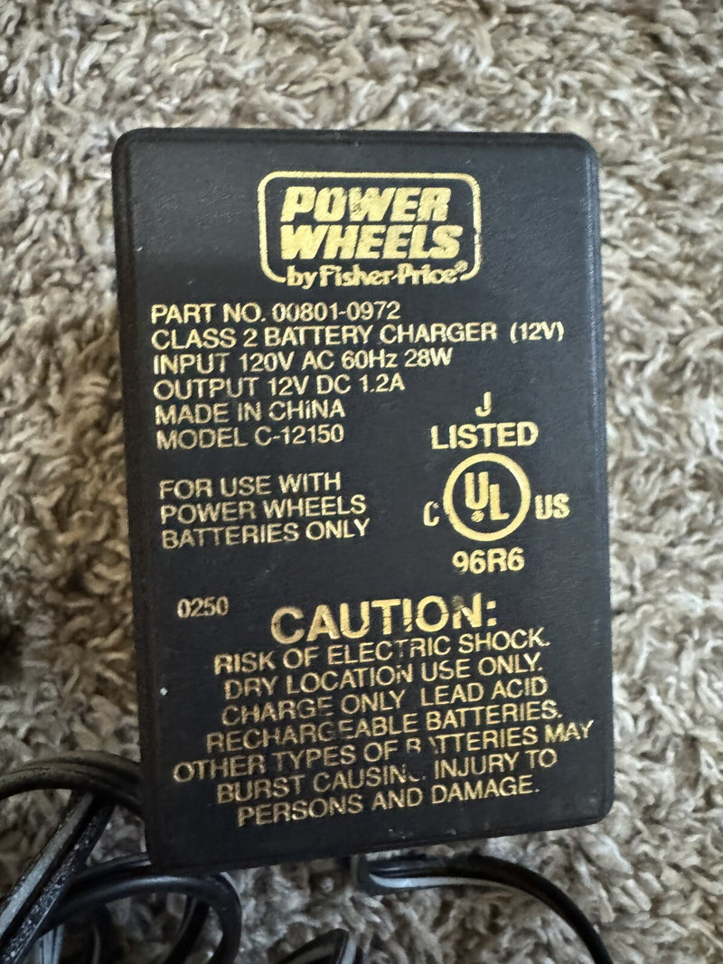Power Wheels Model C-12150 AC Adapter Power Supply P/N 00801-0972 Magic Cars 1