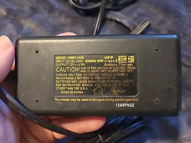 12V 2.5A Power Wheels Quick Battery Charger Model 00801-1429 Magic Cars 3