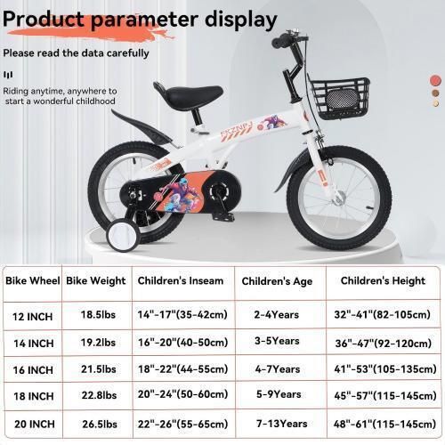 Sporty Kids Bike with Training Wheels, Adjustable 18-Inch Saddle, and Stand Magic Cars 6