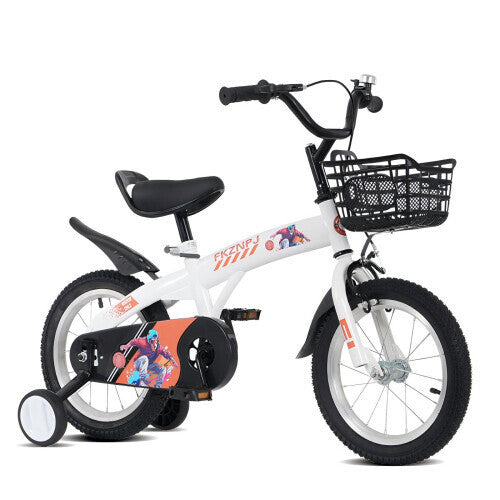 Sporty Kids Bike with Training Wheels, Adjustable 18-Inch Saddle, and Stand Magic Cars 7