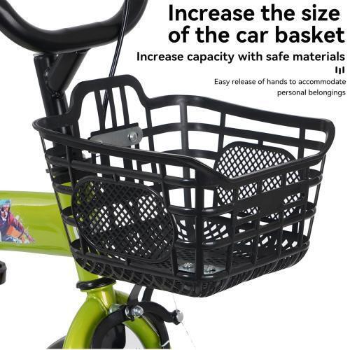 Sporty 18-Inch Kids Bike with Training Wheels, Adjustable Saddle, and Stand Magic Cars 2