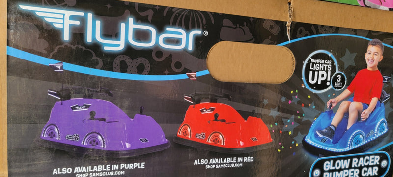 12V Dual Joystick Steering Glow Bumper Racer Car in Blue Magic Cars 4